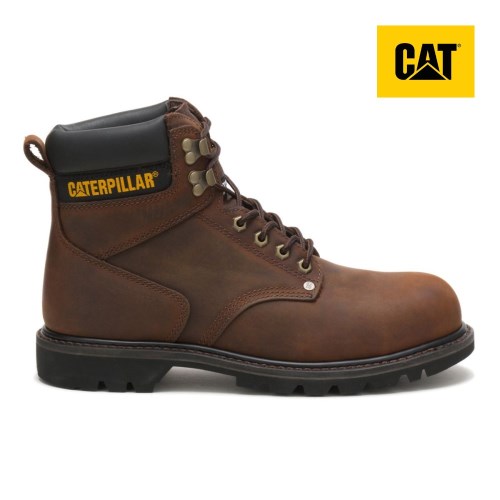 Caterpillar Second Shift Steel Toe Miesten Turvakengät TummanRuskea (PLDHY)